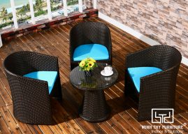 BÀN GHẾ CAFE NHỰA GIẢ MÂY MT2A115