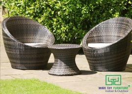 BÀN GHẾ CAFE NHỰA GIẢ MÂY MT2A57