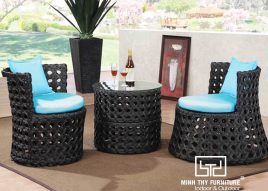 BÀN GHẾ CAFE NHỰA GIẢ MÂY MT2A59