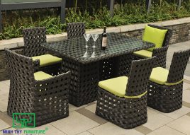 BÀN GHẾ CAFE NHỰA GIẢ MÂY MT2A64