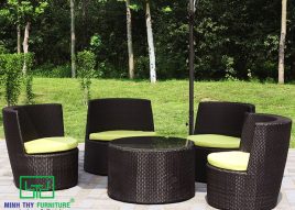 BÀN GHẾ CAFE NHỰA GIẢ MÂY MT2A66