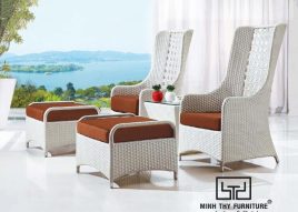 BÀN GHẾ CAFE NHỰA GIẢ MÂY MT2A73