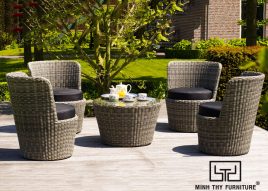 BÀN GHẾ CAFE NHỰA GIẢ MÂY MT2A78