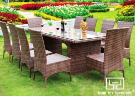 BÀN GHẾ CAFE NHỰA GIẢ MÂY MT2A113