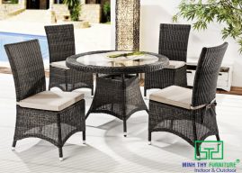 BÀN GHẾ CAFE NHỰA GIẢ MÂY MT2A131