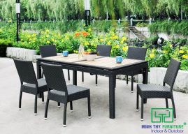 BÀN GHẾ CAFE NHỰA GIẢ MÂY MT2A147