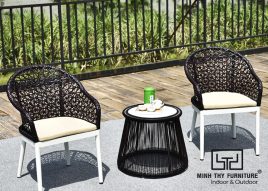 Bàn Ghế Cafe Nhựa Giả Mây MT2A238