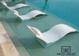 Giường hồ bơi composite đặt tại noi nước nông