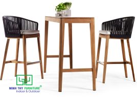 GHẾ QUẦY BAR NHỰA GIẢ MÂY MT857