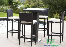 GHẾ QUẦY BAR NHỰA GIẢ MÂY MT866