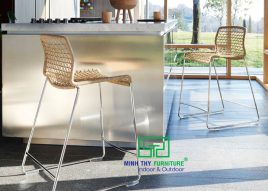 GHẾ QUẦY BAR NHỰA GIẢ MÂY MT867