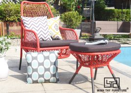 Bàn ghế cafe nhựa giả mây MT 2A251