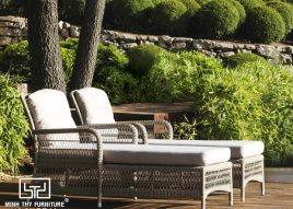 Ghế hồ bơi nhựa giả mây