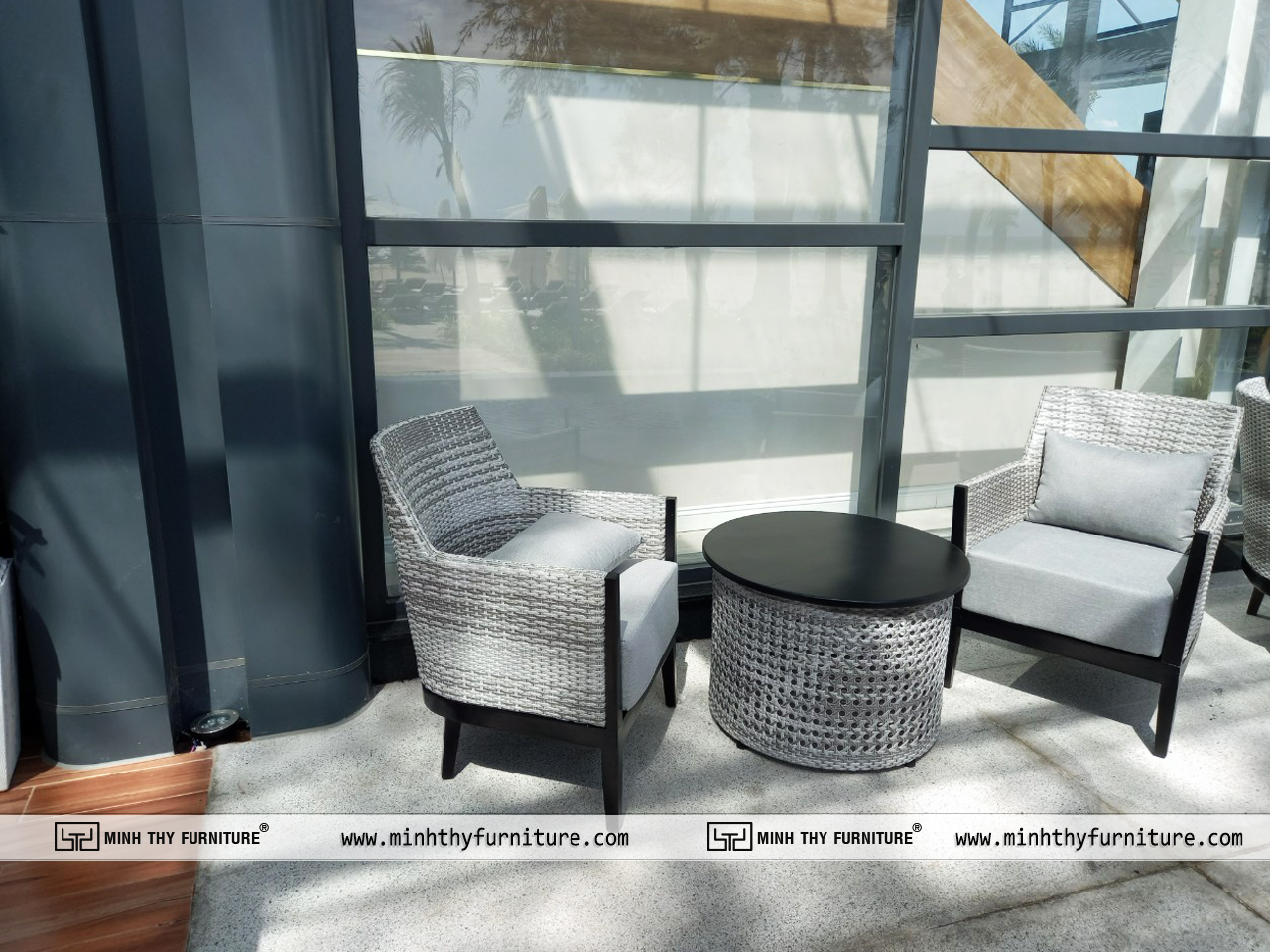 bàn ghế ban công Minh Thy cung cấp tại Minh Thy Furniture cung cấp bàn ghế ngoài trời tại Sale Gallery Charm Resort Hồ Tràm