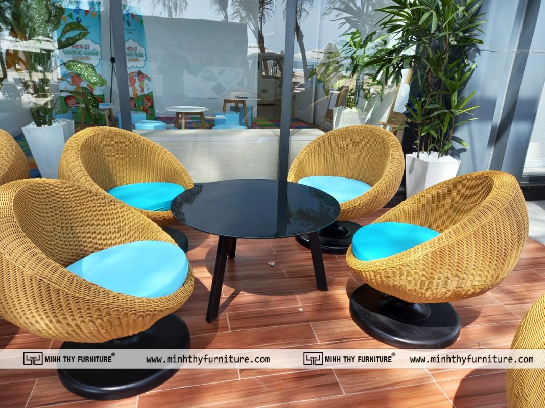 bàn ghế mây nhựa sân vườn cho quán cafe bàn ghế mây nhựa sân vườn cho quán cafe