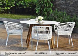 Bàn ghế mây nhựa MT 2017