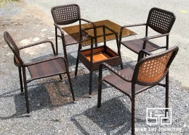 Bộ bàn ghế cafe mây nhựa cao cấp MT 2024