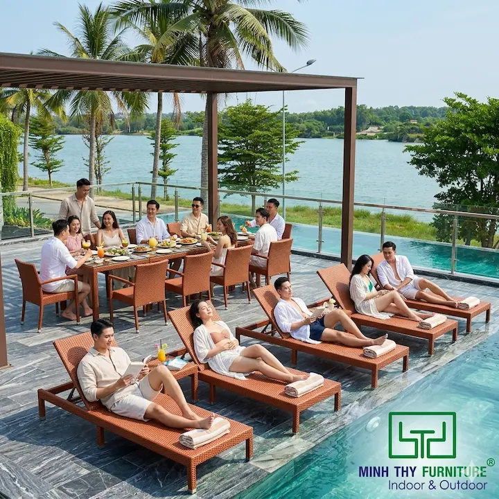 Bàn ghế cafe nhựa giả mây – Giải pháp đầu tư tiết kiệm cho 5 năm tới 2 Bộ bàn ghế nhựa giả mây cho quán cafe sân vườn